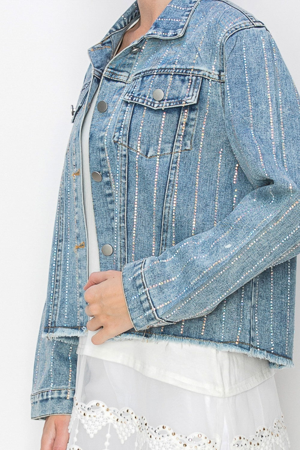 Denim Jacket with Stones