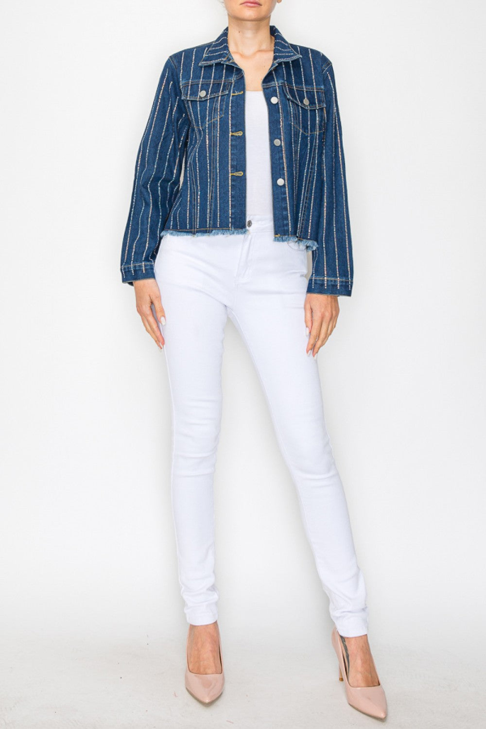 Denim Jacket with Stones