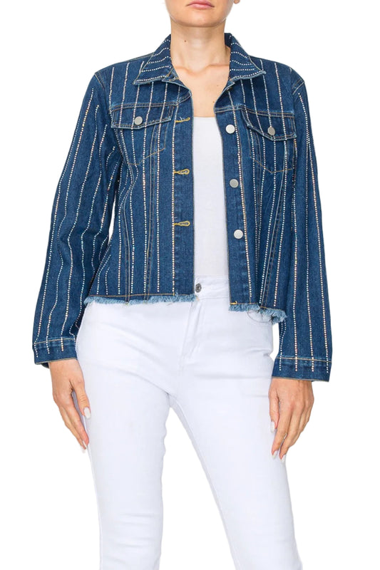 Denim Jacket with Stones