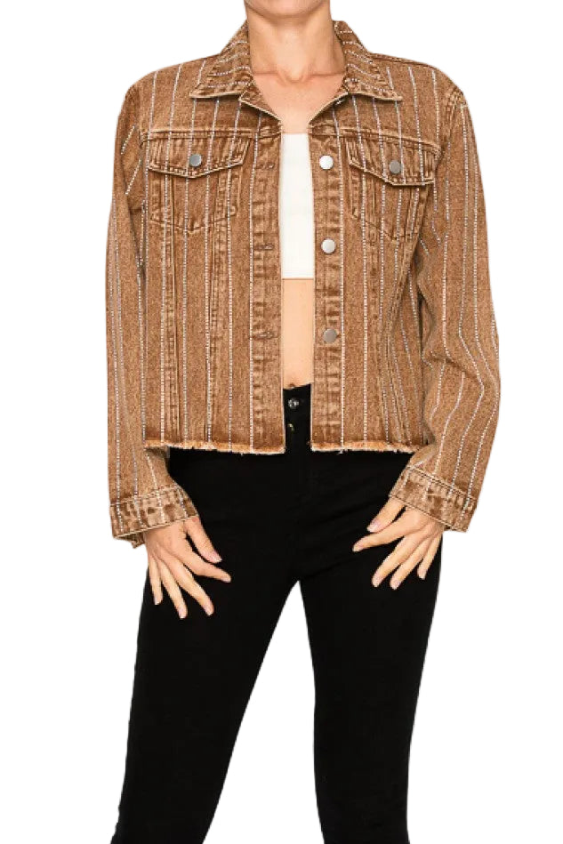 Denim Jacket with Stones