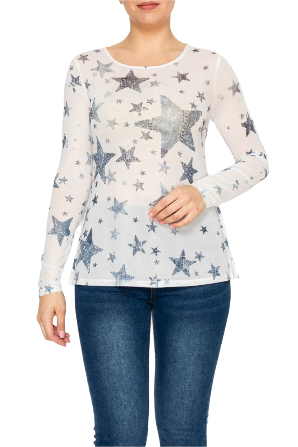 Long Sleeve Mesh Top