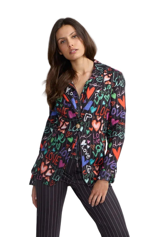 Love/Stripe One Button Hoody Blazer