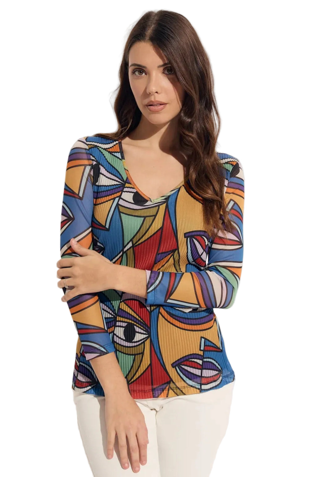 Picasso V-Neck Plisse Top