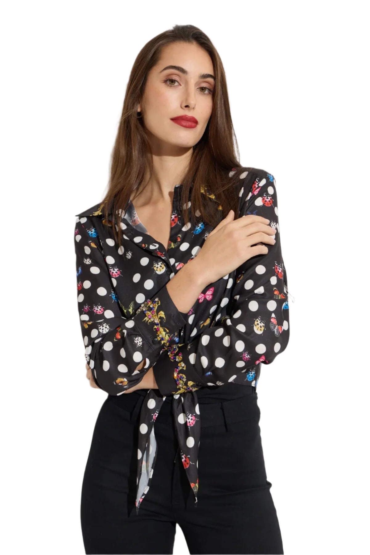 Ladybug Tie Front Blouse