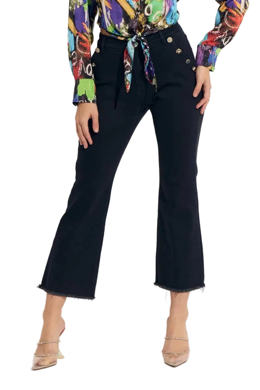 Diagonal Button Jeans