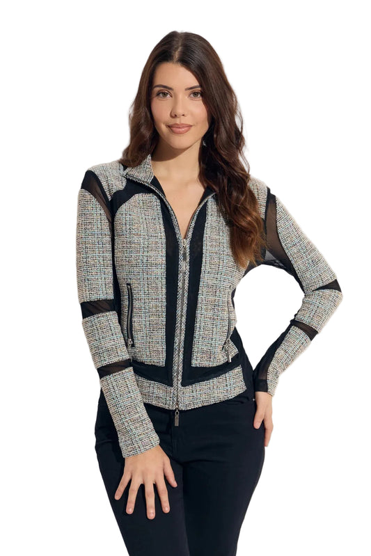 Tweed Multi Zip Scuba Jacket