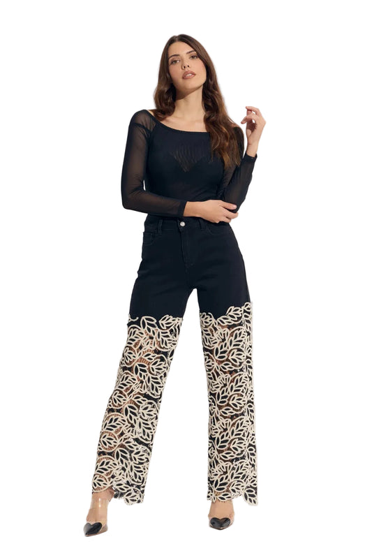 2 Tone Crochet Combo Jeans
