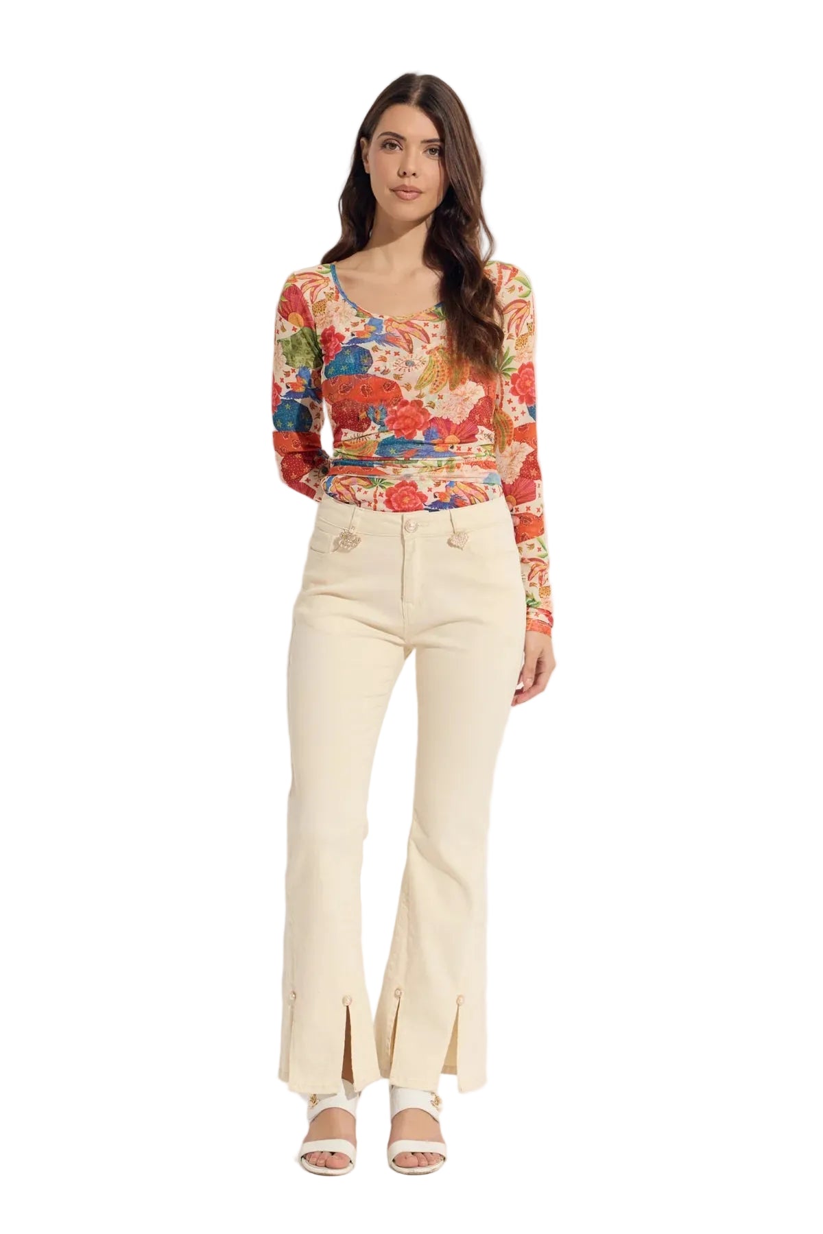 2pc Banana/Eye Scoop Mesh Printed Top with Tank