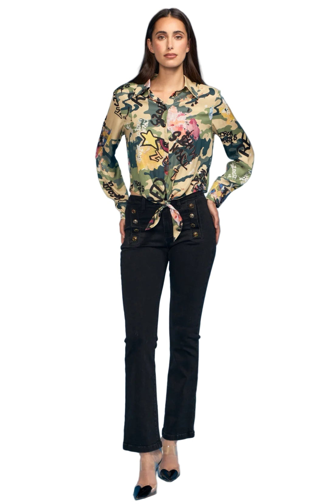 Assorted Button Trim Sailor Denim Jean