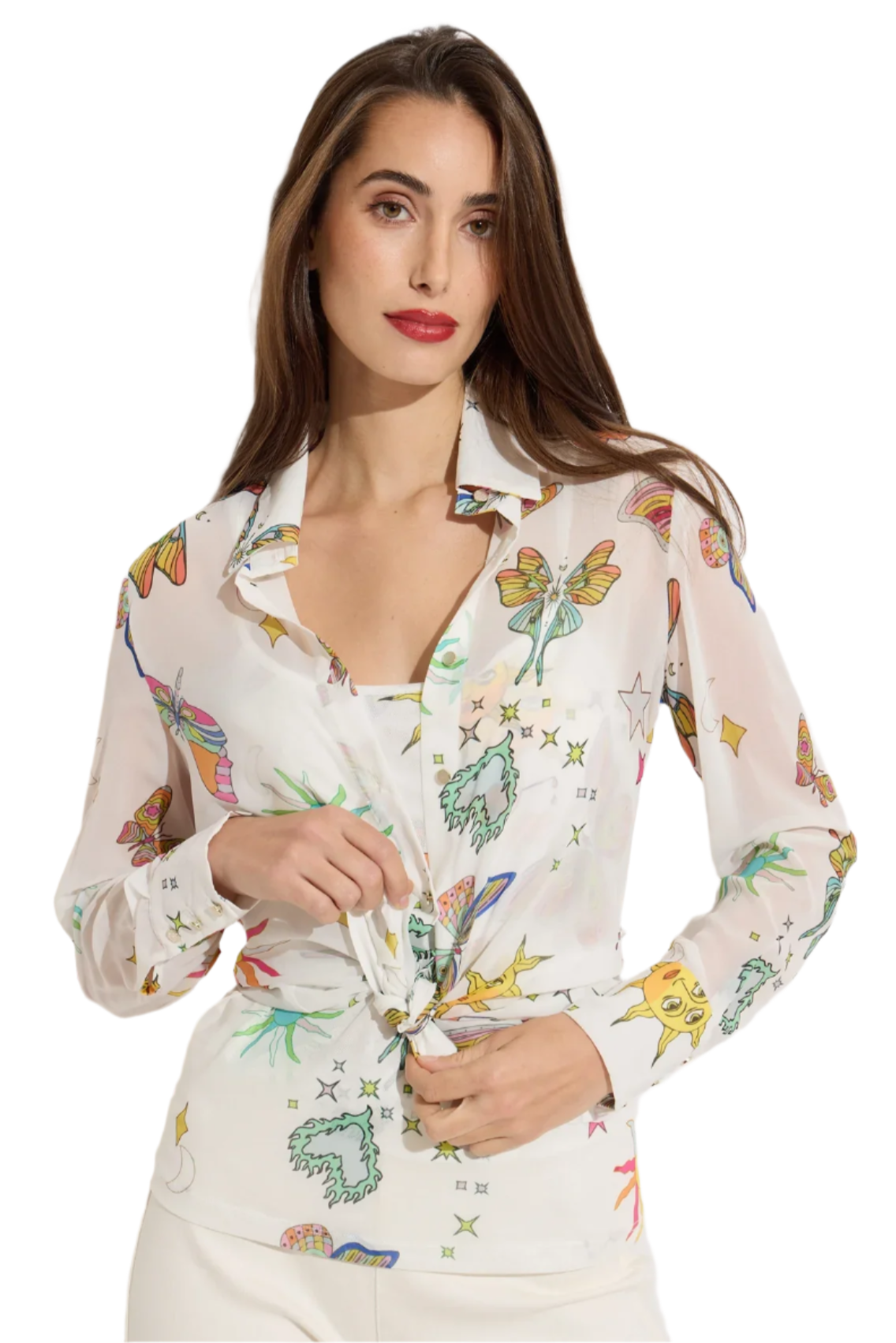 Sun & Butterfly Blouse W/ Tank