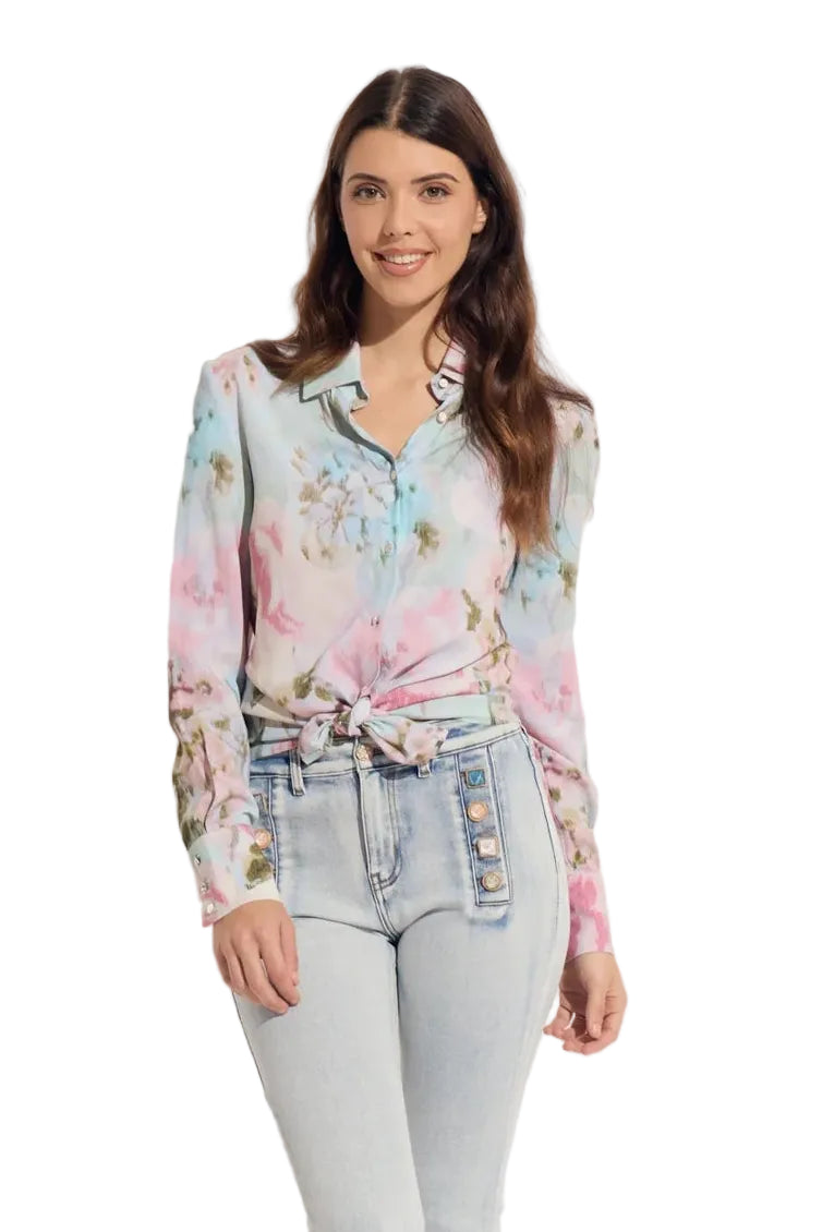 Pastel Viscose Button Down Blouse
