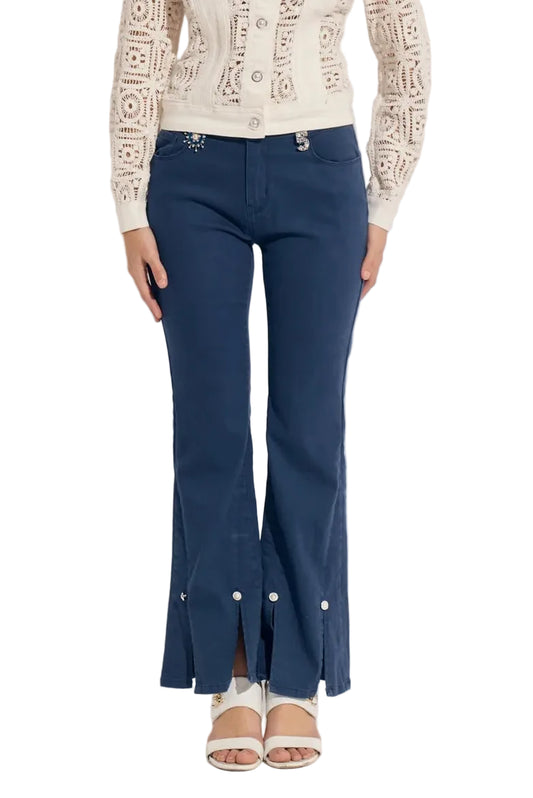 Crop Charm Pocket Carwash Bottom Jeans