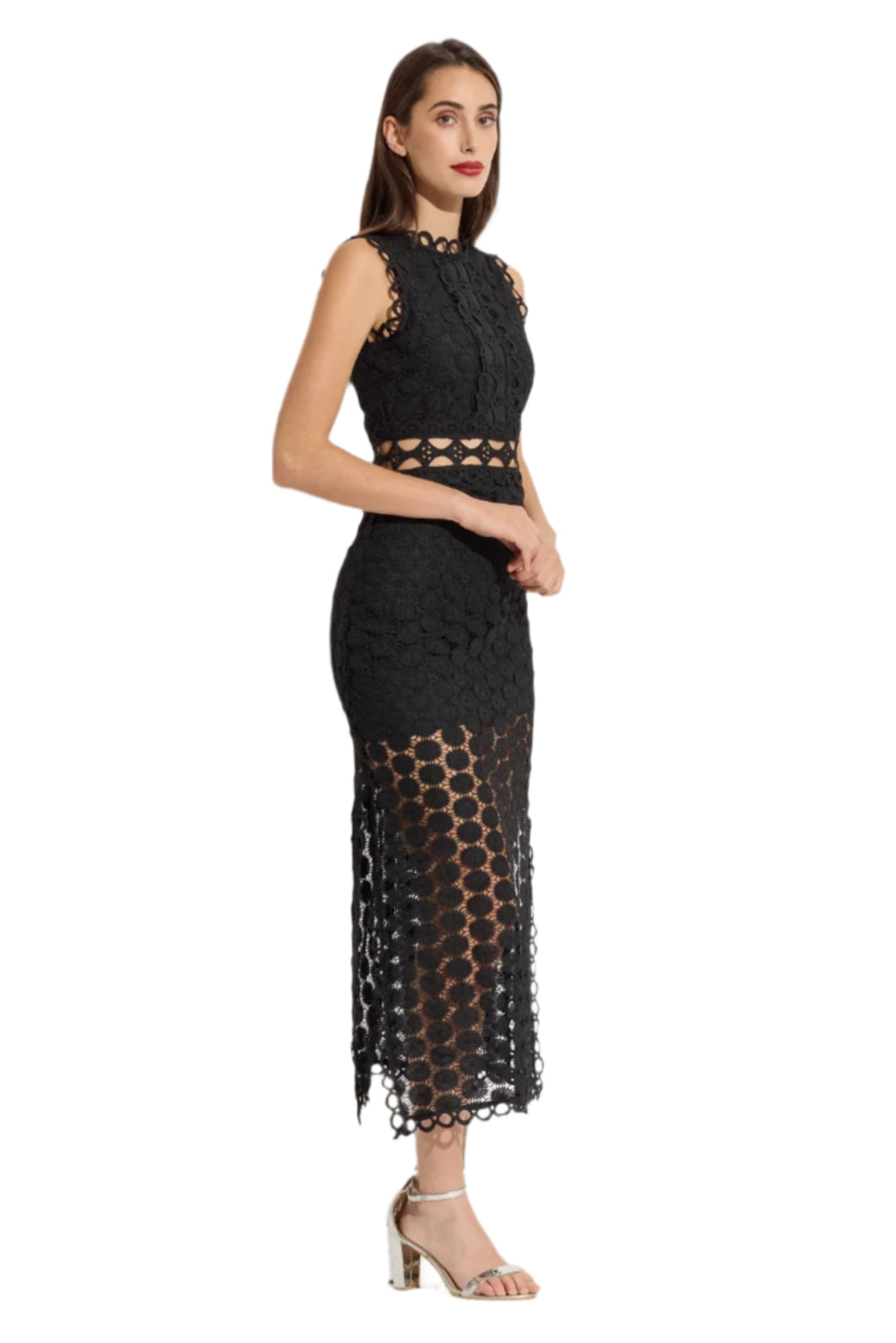 Circle Cut Out Eyelet Dress