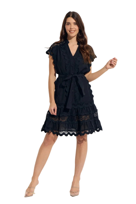 Vertical Wiggle Short Dress with Slip