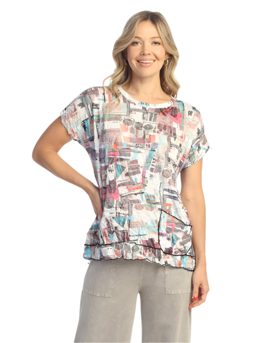 C-Crushed S/S Top with Pocket, Villa