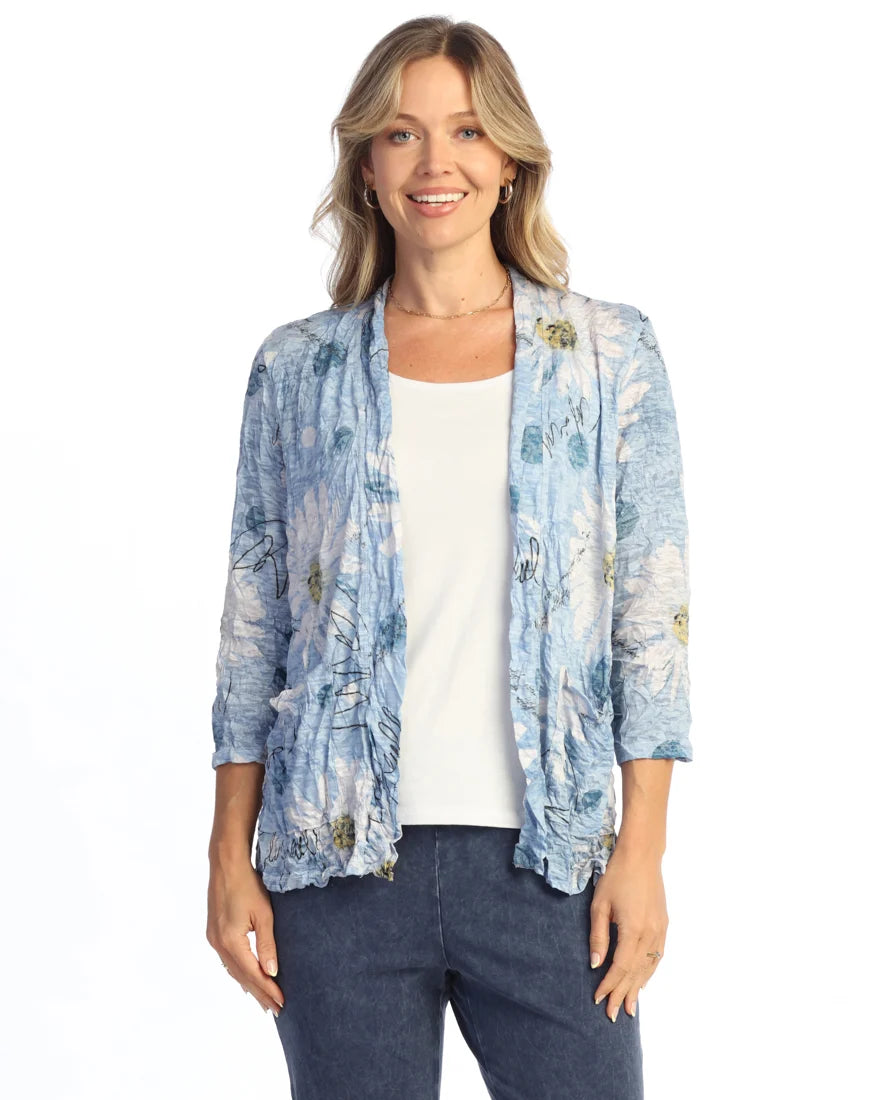 3/4 Slv Crushed Open Cardigan - Claire