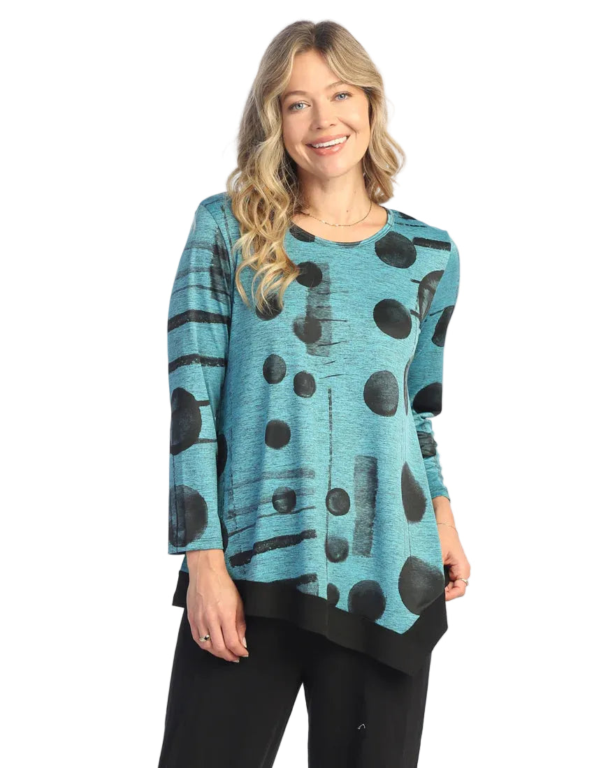 Slinky Asymmetric Tunic with Contrast - Melody