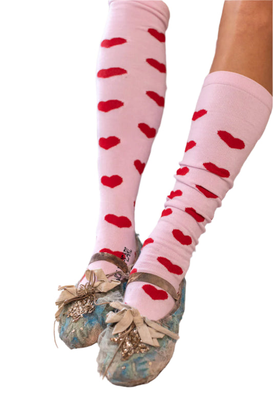 Candy Heart OTK Socks