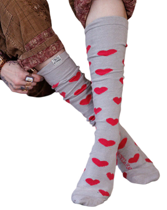 Candy Heart OTK Socks