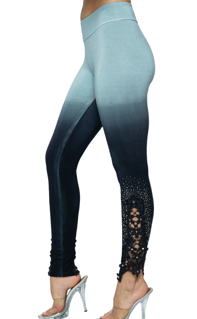 Leggings with Lace and Stones