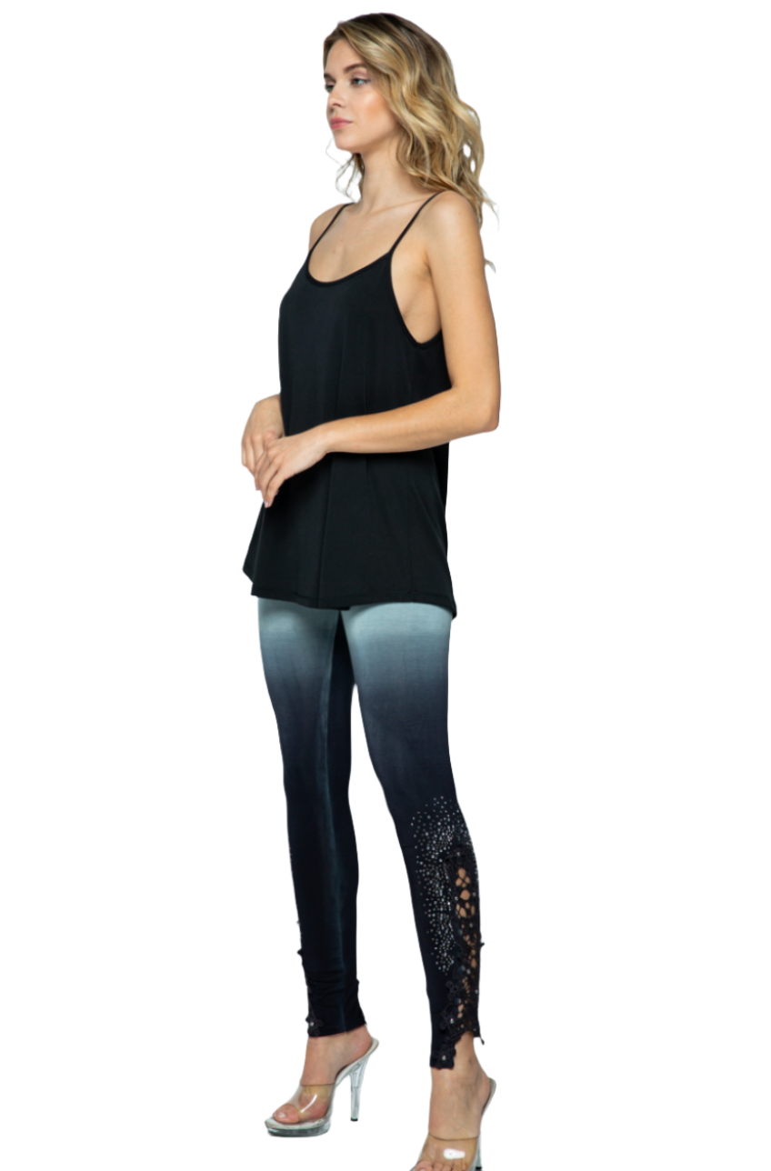 Leggings with Lace and Stones