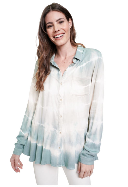 Ruffle Hem Tie Dye Shirt