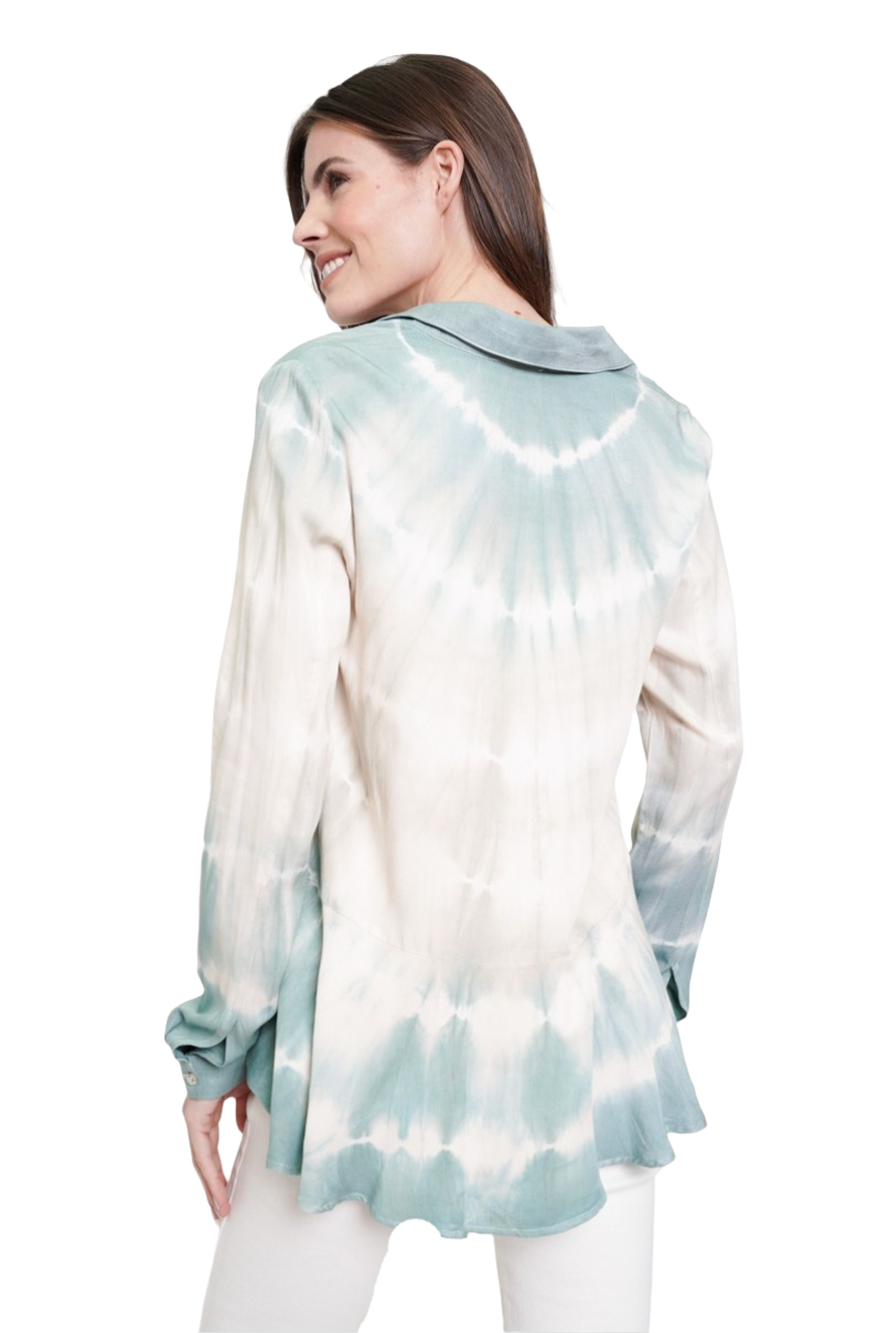 Ruffle Hem Tie Dye Shirt