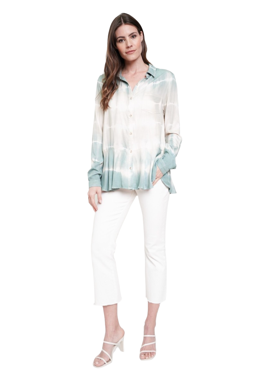 Ruffle Hem Tie Dye Shirt