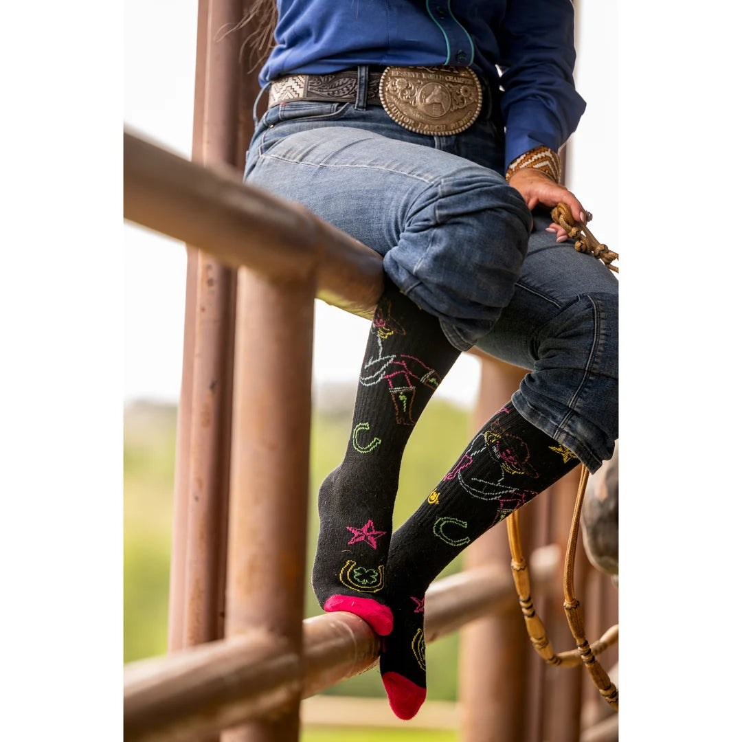 Neon Cowgirl Performance Boot Socks