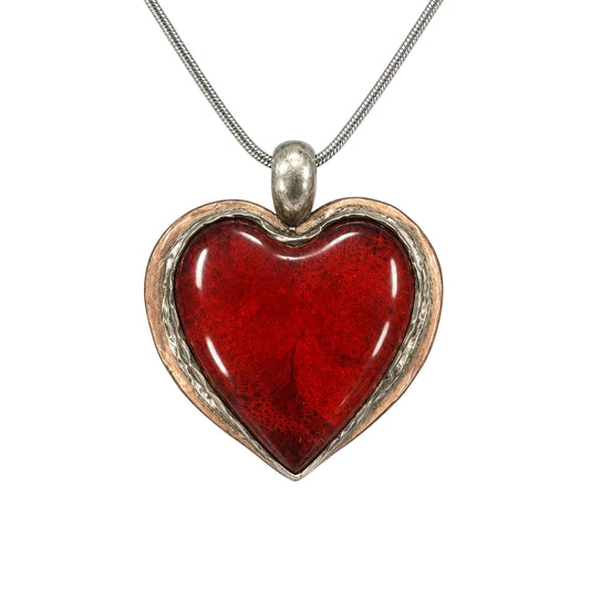 Necklace - Heart Slag-Glass