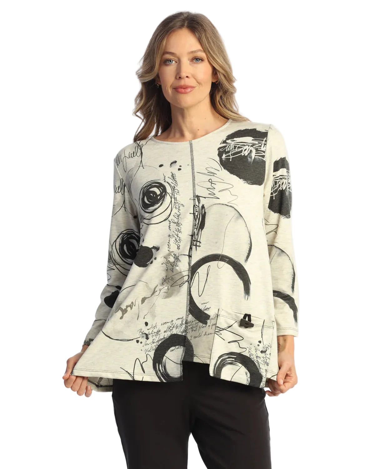 Asymetric Hem Offset Pocket Top - Tempo