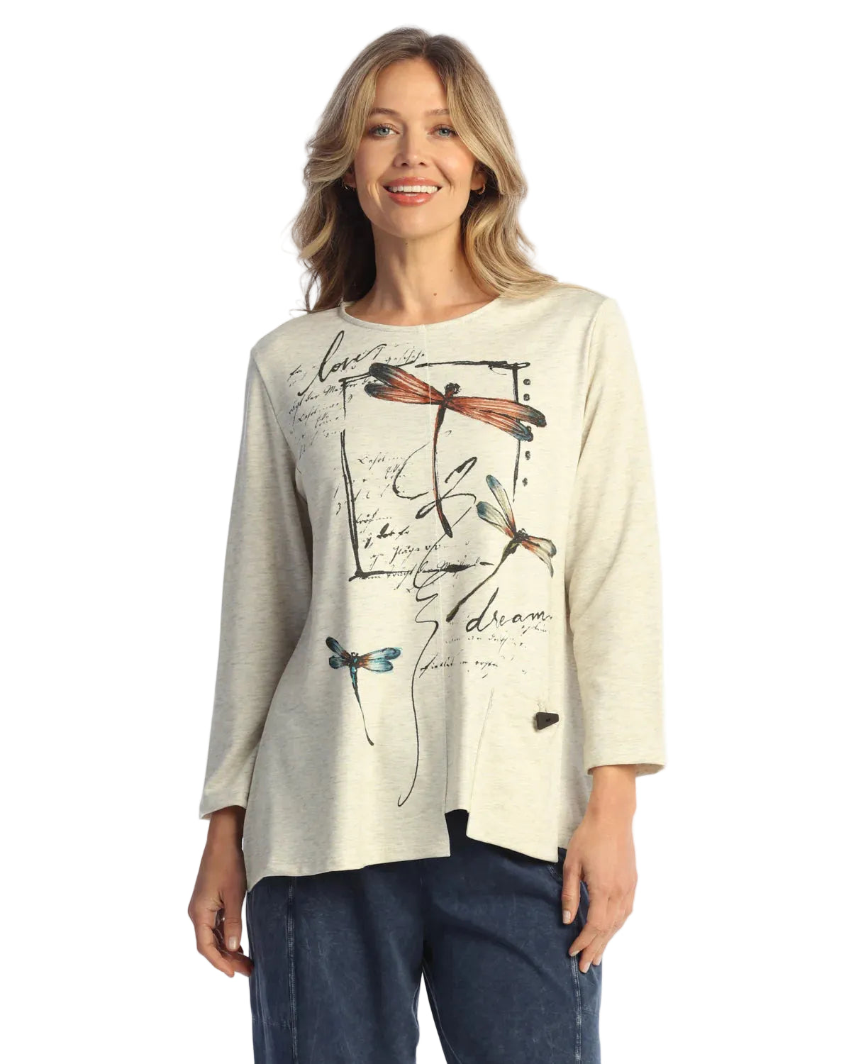 Asymetric Hem Offset Pocket Top - Flutter
