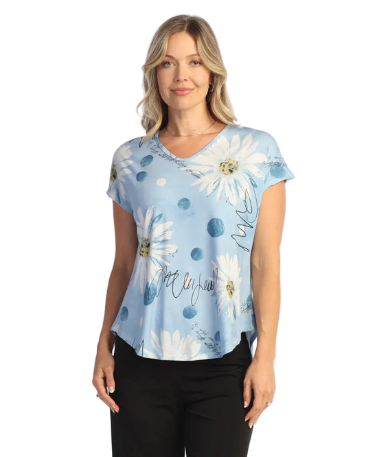 Dolman V-Neck Round Hem Top - Claire