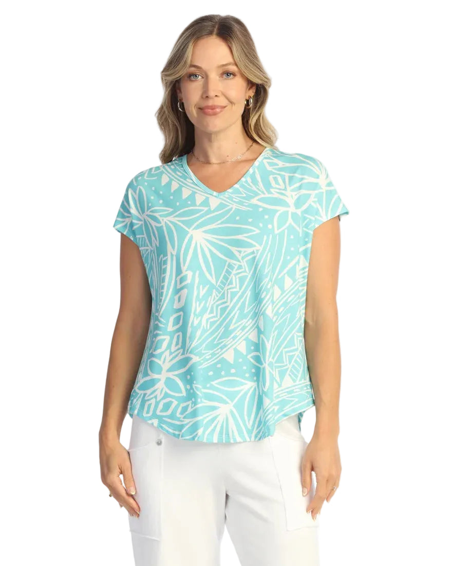 Dolman V-Neck Round Hem Top - Nautica