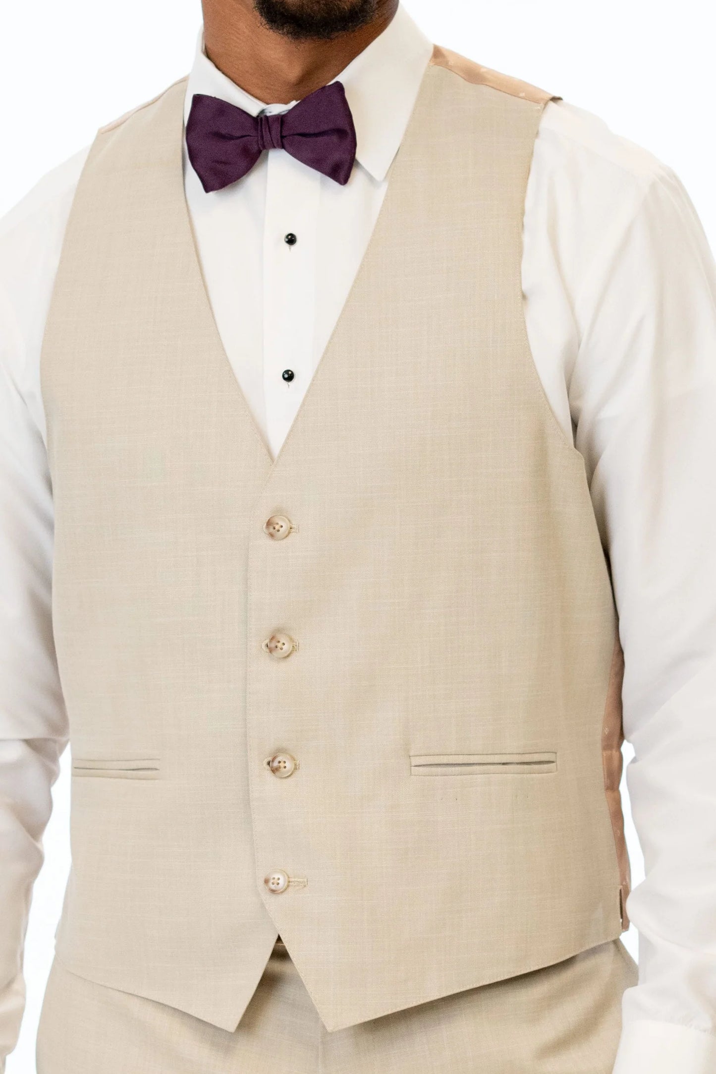 Tan Stretch Fullback Vest by Couture 1910