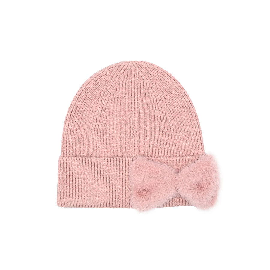 Beanie with Faux Fur Bow