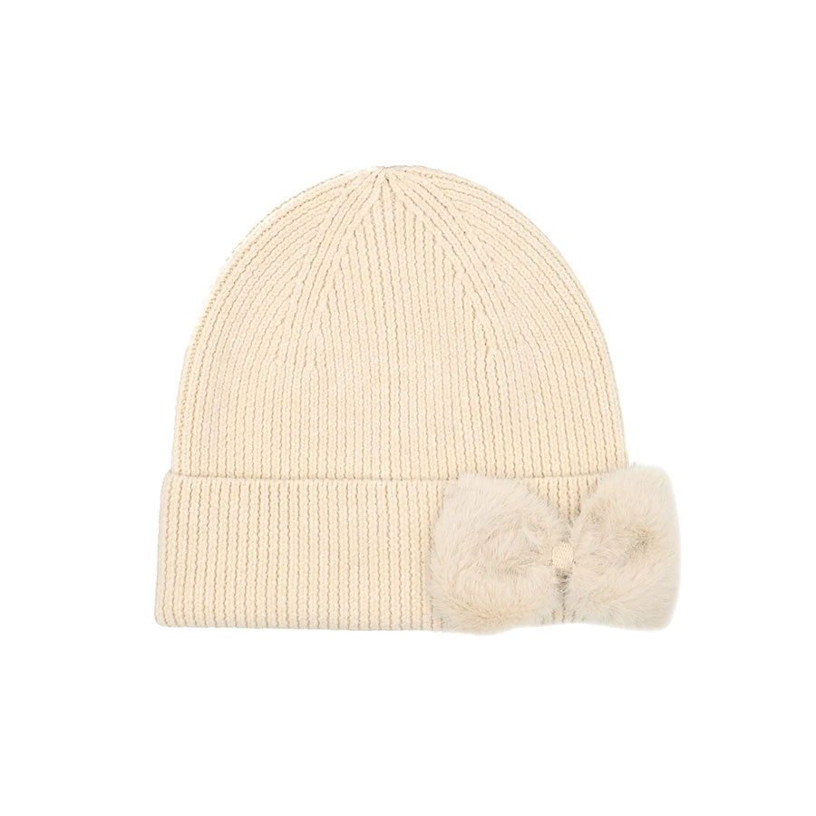 Beanie with Faux Fur Bow