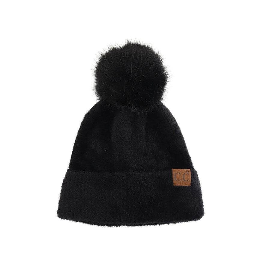 Plush Terry Chenille Pom Beanie