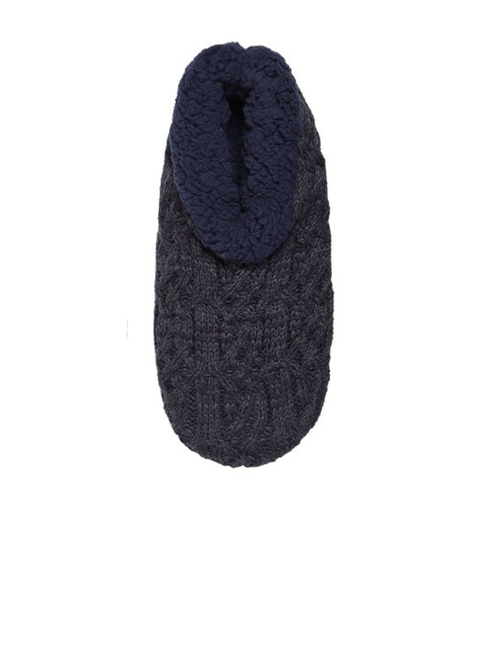 M Cabled Lined Soft Knit Slippers