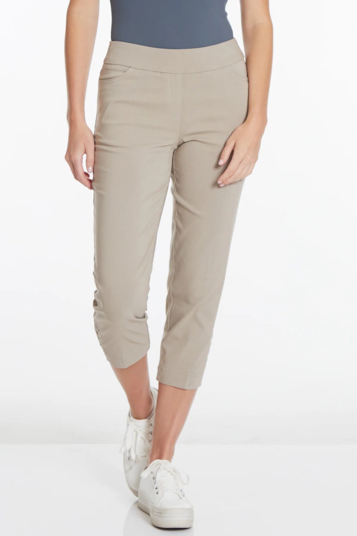 Pull-On Crop Pant w/Pockets & Strap Hem Vents