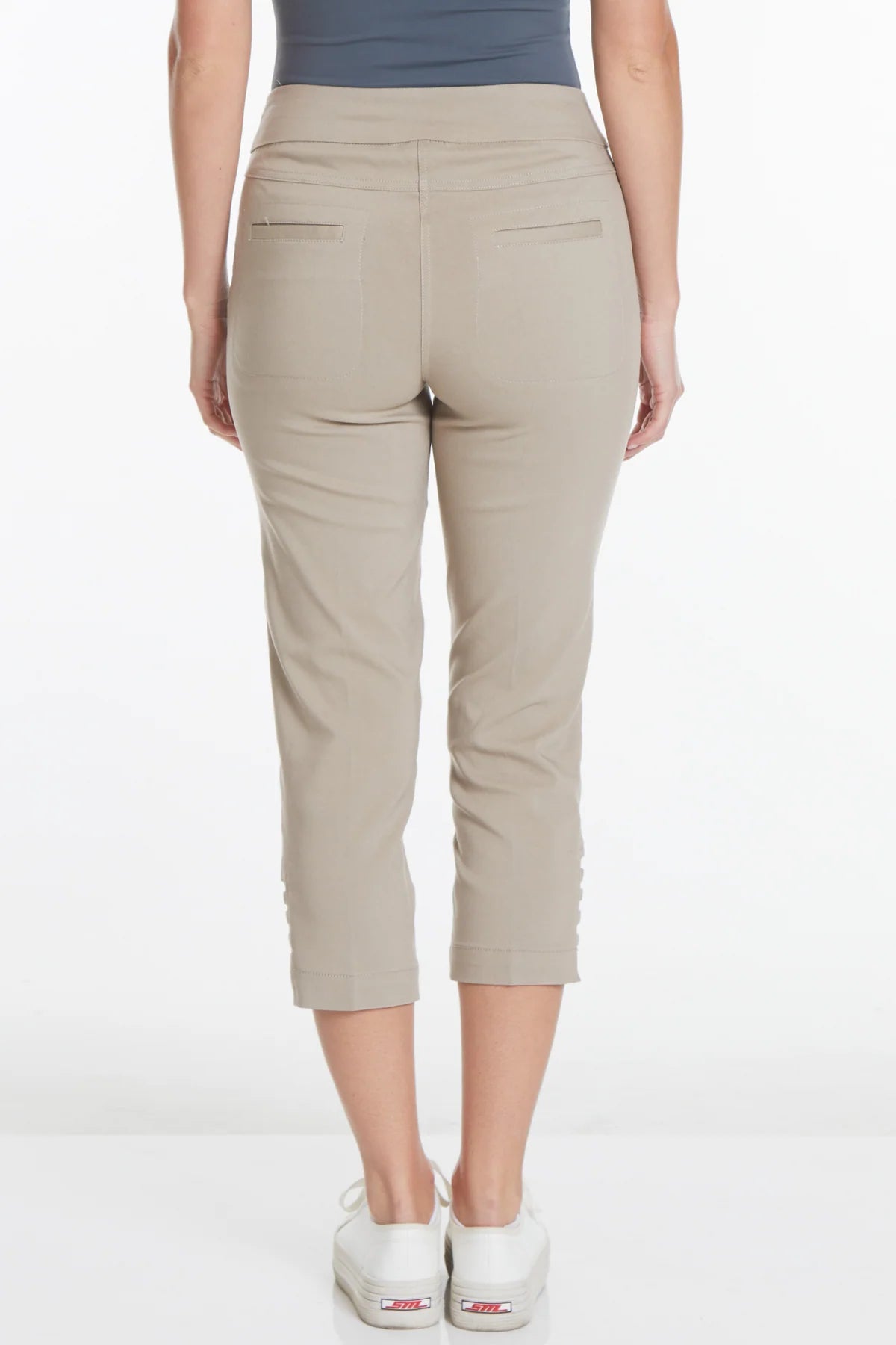 Pull-On Crop Pant w/Pockets & Strap Hem Vents