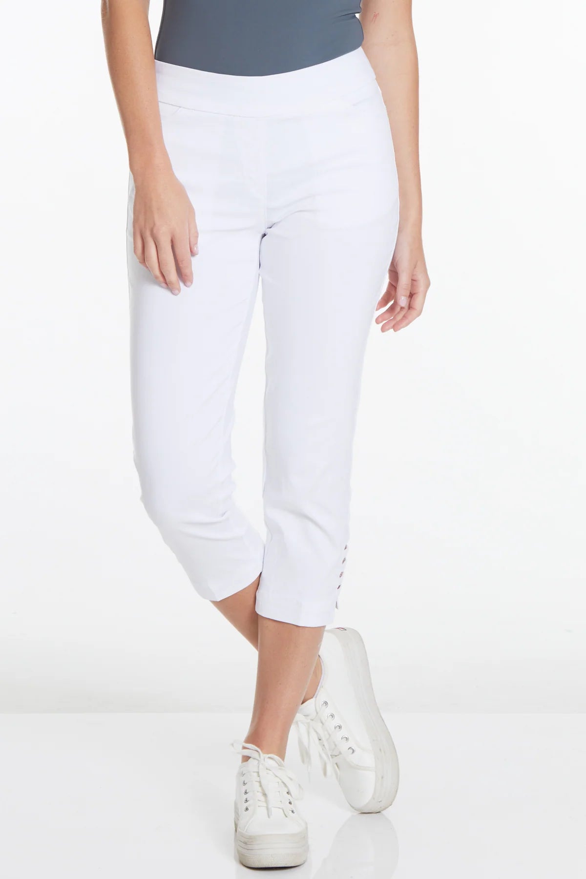 Pull-On Crop Pant w/Pockets & Strap Hem Vents