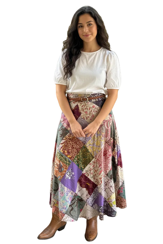 Patchwork Love Skirt - Sunset