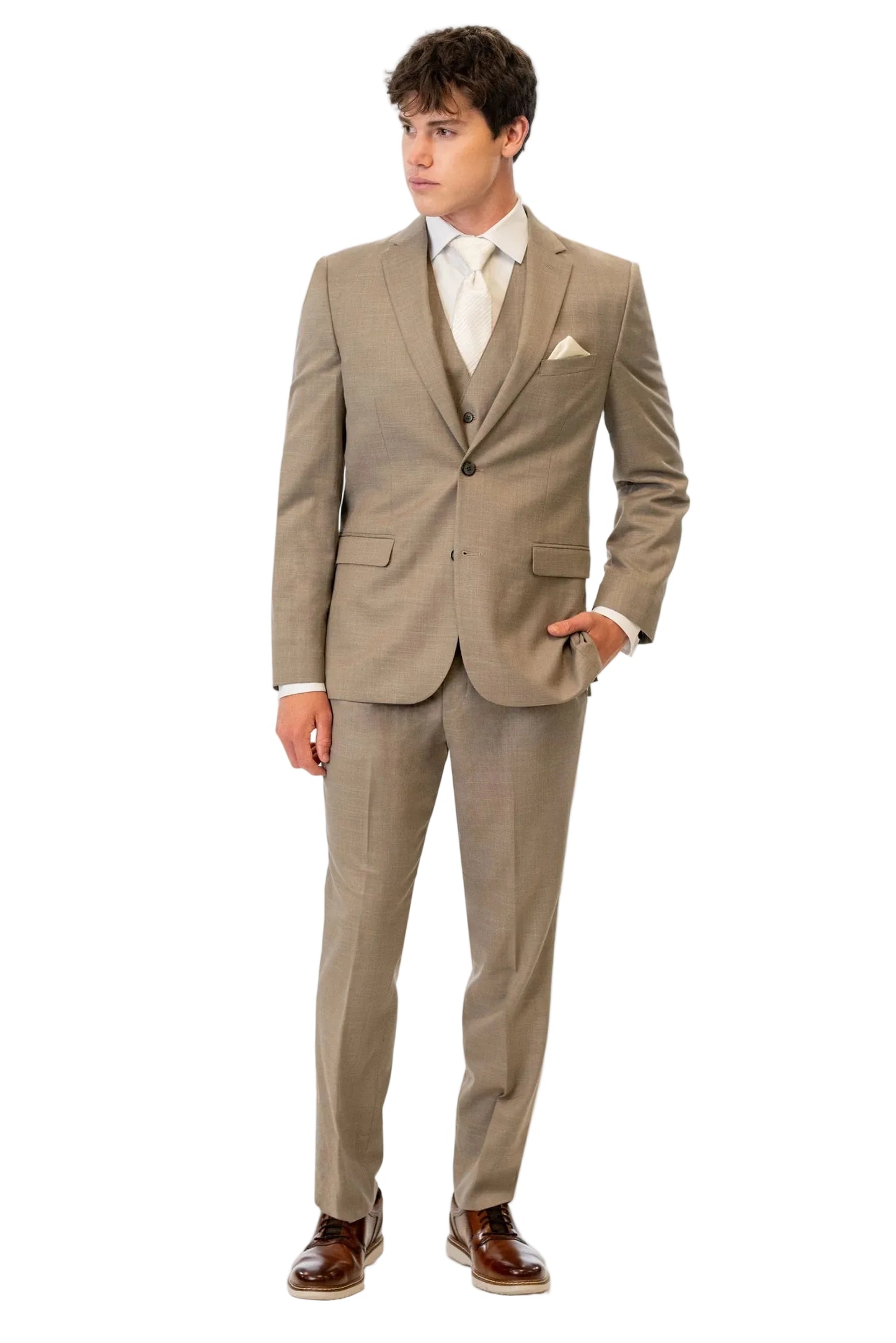 Wheat Stretch Slim Fit Suit Coat by Couture 1910