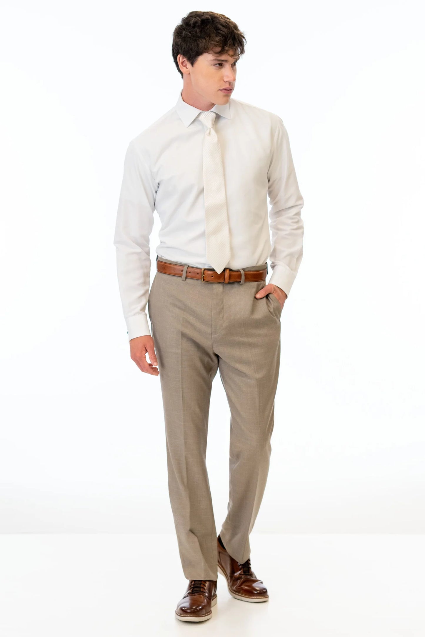 Wheat Stretch Slim Fit Suit Pants by Couture 1910