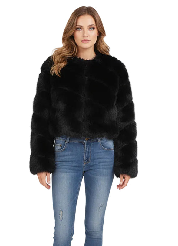 Short Faux Fur Bolero Jacket