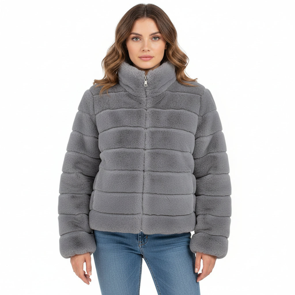 Faux Fur Zip Jacket