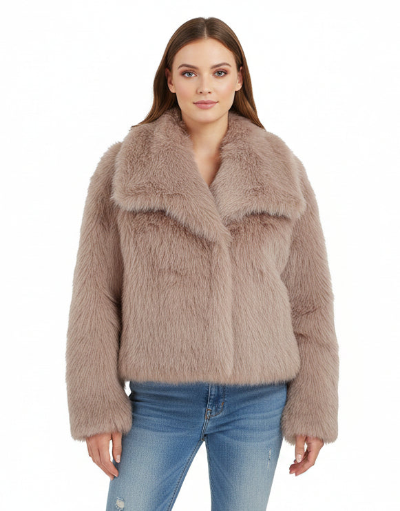 Big Collar Faux Fur Jacket
