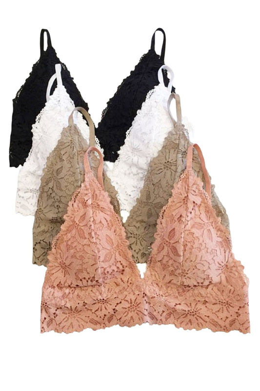 Lace Padded Floral Bralette