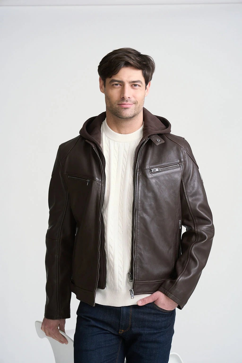 Men's Biko 2 Muscle Fit Removable Full Insert Leather Jacket